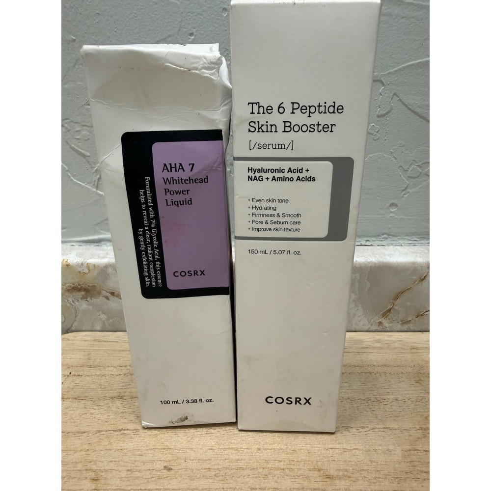 COSRX AHA 7 Whitehead Power Liquid 100ml & 6 Peptide Skin Booster Serum 150ml